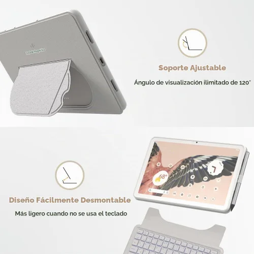 Vista 3 de EIP Magnetix - Funda con teclado para tablet Google Pixel de 11 pulgadas Blanco