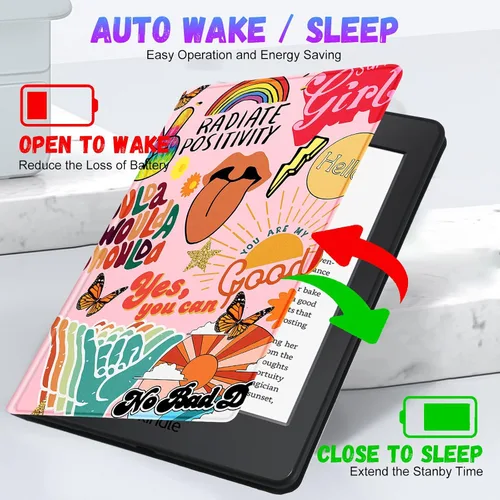 Vista 4 de Uppuppy Funda para Kindle Paperwhite de 11.ª generación de 6.8 pulgadas 2021/Paperwhite Signature Edition Linda para mujeres, niñas, adolescentes