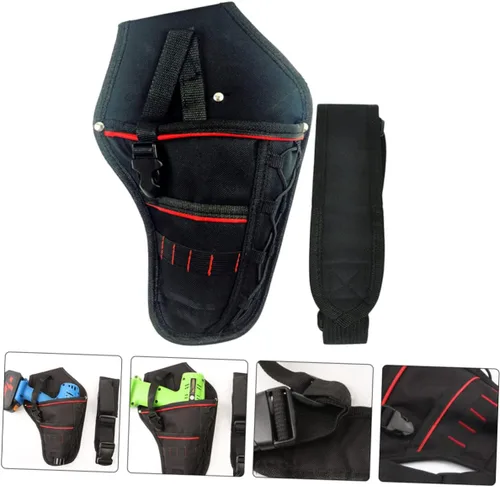 Vista 3 de Bolsa de cinturón de taladro eléctrico para hombre, bolsas de herramientas de carpintero, bolsa de herramientas de carpintero, bolsa de transporte