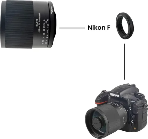 Vista 4 de Tokina 634707 Lente teleobjetivo, lente de espejo, SZX Super Tele, 15.7 pulgadas (15.748 in), F8 Reflex MF, Nikon F-Mount, reflectante, enfoque