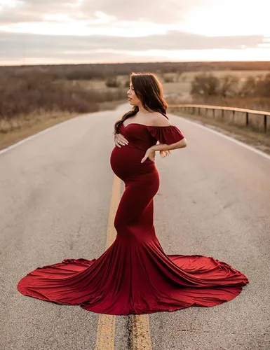Vista 4 de Saslax - Vestido de maternidad sin mangas, ajustado al hombro, sin mangas, para fotografía