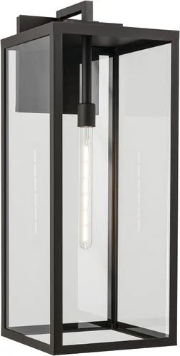 Vista 10 de Kichler Branner 59111BKT - Lámpara de pared tradicional para exteriores, con textura negra, de lujo, con cristal transparente, para puertas