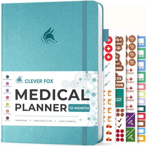 Vista 8 de Clever Fox Agenda médica grande de 12 meses – Cuaderno médico, diario de salud, diario de bienestar para rastrear la salud – 12 meses, 7 x 10.5