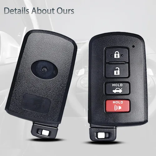 Vista 6 de SUPALAND Carcasa de llavero de repuesto para Toyota Avalon Camry Corolla RAV4 Highlander Sequoia 2011 2012 2013 2014 2015 2016 2017 2018 2019