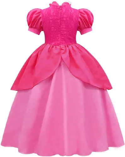 Vista 2 de Rxiduoy Vestido de fiesta de Halloween para mujer, disfraz de princesa melocotón de Super Brothers