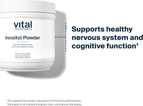 Vista 5 de Vital Nutrients Polvo de inositol Myo inositol para apoyar la energía, el metabolismo y la función ovárica* Suplemento vegano Sin gluten