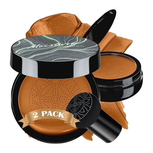 Vista 18 de Mushroom Head Air Cushion CC Cream - Base de maquillaje facial BB Cream para piel madura, corrector hidratante que ilumina el tono de piel uniforme