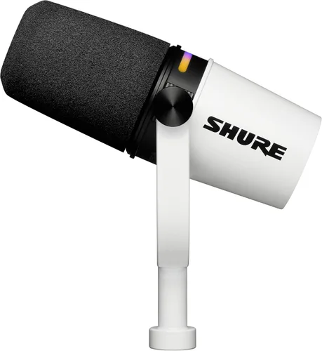 Vista 9 de Shure Micrófono dinámico MV7+ para podcast, certificado OBS, audio mejorado, panel LED, salidas USB-C y XLR, modo de nivel automático, filtro