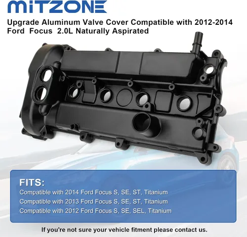 Vista 2 de MITZONE Cubierta de válvula de aluminio mejorada compatible con Ford Focus 2.0L 2012 2013 2014 aspirado naturalmente reemplazo CM5Z6582AH