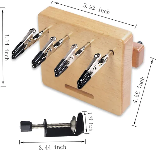 Vista 4 de Twister de flecos para torcer rápidamente, 4 clips herramienta de fabricación de cordón de madera, tornado de flecos de hilo para tejer, máquina
