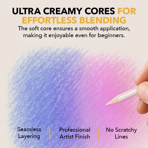 Vista 4 de Castle Art Supplies - Juego de lápices de colores Pasteltint en lata 48 colores en tonos más suaves y suntuosos para artistas profesionales