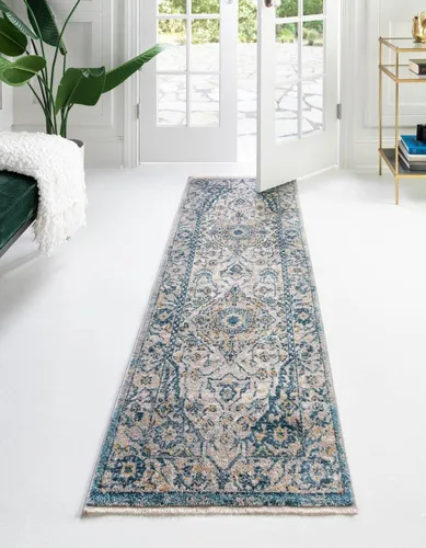 Vista 12 de Unique Loom Lola Collection - Alfombra tradicional (2 pies 2 pulgadas x 3 pies 1 pulgada, rectangular, azul/gris)