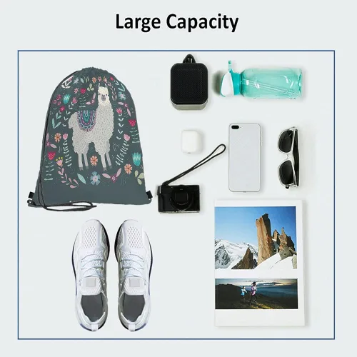Vista 3 de Bolsas con cordón de llama, mochila y bolsa de gimnasio con cordón, Multi-a178, Mochilas de viaje
