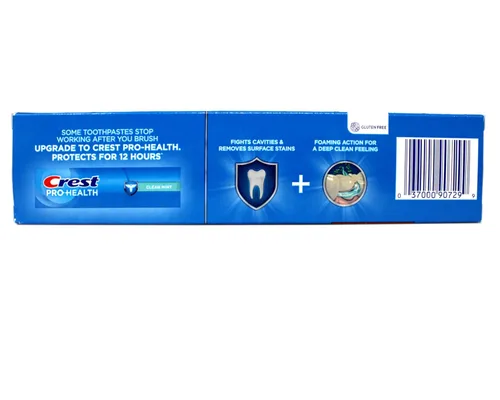 Vista 4 de Crest Plus Deep Clean Pasta de dientes efervescente menta anticaries fluoruro pasta de dientes blanqueamiento eliminación de manchas 5.4 oz