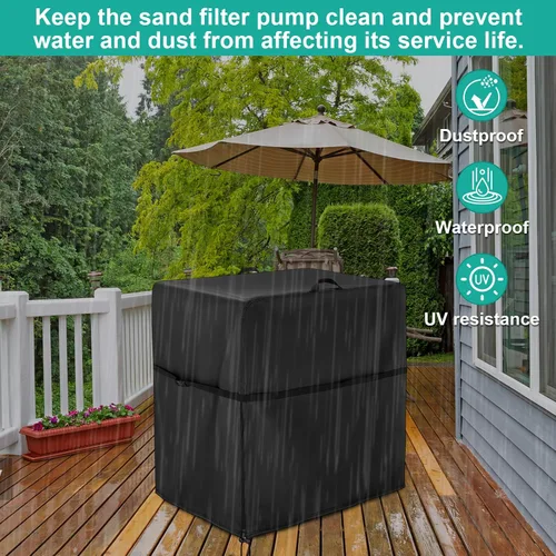 Vista 8 de Kingling Cubierta de filtro de arena para piscina Intex para bomba de filtro de arena de piscina, bomba de filtro de arena al aire libre, cubierta