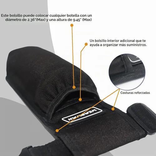 Vista 2 de Funda de aceite de masaje, funda de masaje ajustable y duradera, suministros para terapeuta de masaje con estilo Negro