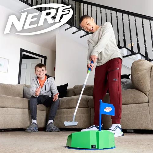 Vista 7 de Juego de golf NERF Pivot Putt – Dispara automáticamente las pelotas de golf – 3 modos de juego – Modo de giro para juego de desafío