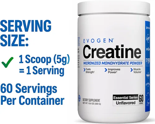 Vista 5 de Evogen Monohidrato de creatina en polvo – Creatina micronizada para mujeres y hombres Suplemento en polvo de creatina pura para fuerza, potencia