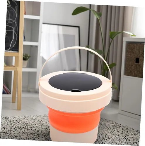 Vista 4 de Lavadora portátil plegable pequeña lavadora con rotación de alta velocidad para viajes, camping, viajes de negocios, diseño ligero para eliminar