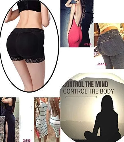 Vista 7 de Levantador de glúteos, almohadillas para realzar la cadera, ropa interior moldeadora de encaje acolchado de control bragas moldeadoras de glúteos