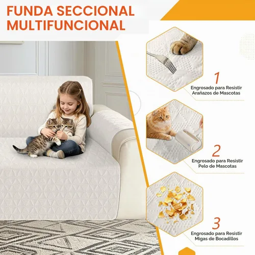 Vista 7 de ALIECOM - Fundas para sofás modulares en esquina en forma de L, fundas reversibles lavables para sofás en forma de U, funda elástica universal