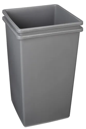 Vista 2 de Amazon Basics Contenedor de basura cuadrado con parte superior abierta, contenedores de plástico, 25 galones, gris, (paquete de 2)