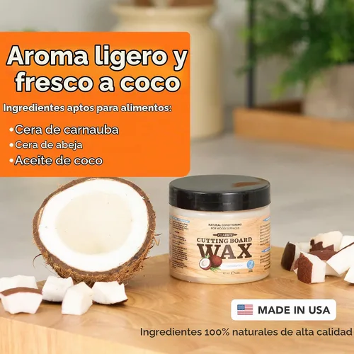 Vista 2 de CLARK'S Cera de tabla de cortar de mantequilla de madera, 6 onzas, aroma a
