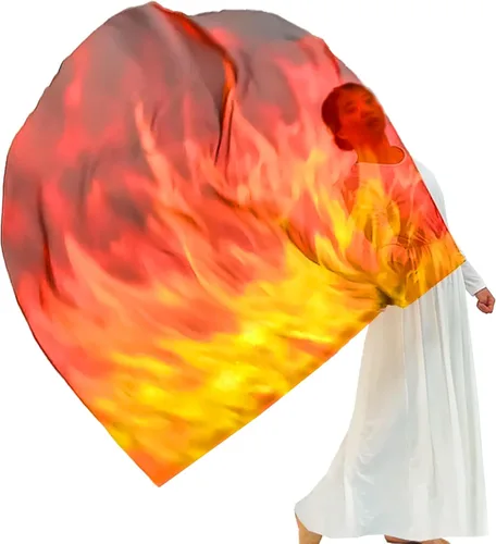 Vista 13 de Wuchieal Bandera de alabanza de 55" de 1 pieza con poste escalable, bandera de adoración Semicírculo Alas de Ángel de Adoración para Danza