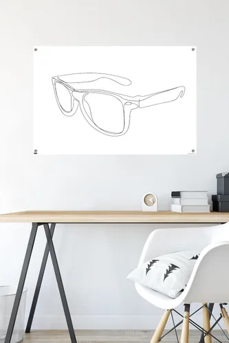 Vista 6 de Trends International LÍNEA Y CEPILLO - Póster de pared de gafas de sol de línea continua con chinchetas