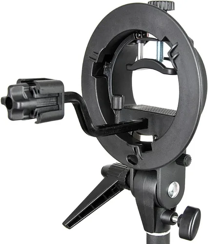 Vista 7 de Godox S-FA - Soporte de montaje para zapata de cuatro Speedlite, soporte de montaje para zapata tipo S, Speedlite Flash + paño limpio de microfibra