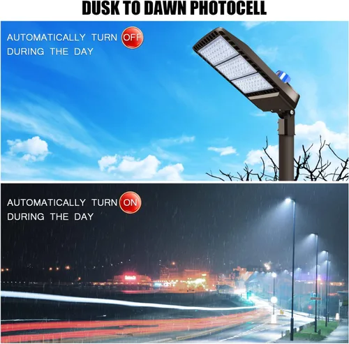 Vista 4 de Juyace Luz LED de estacionamiento de 300 W, montaje deslizante, montaje del atardecer al amanecer, iluminación exterior, inundación exterior