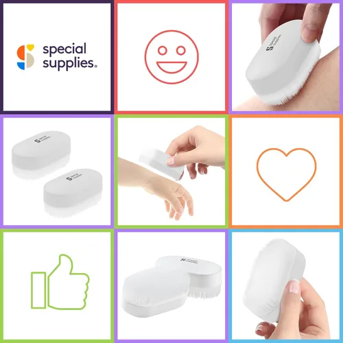 Vista 7 de Special Supplies Cepillo de terapia sensorial para cepillado ocupacional y sensorial, herramientas estimulantes y calmantes para niños y adultos