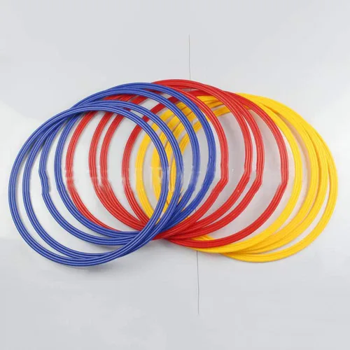 Vista 4 de Anillos de entrenamiento de velocidad y agilidad, escaleras de agilidad deportiva, 6 unidades de anillos de velocidad de entrenamiento deportivo