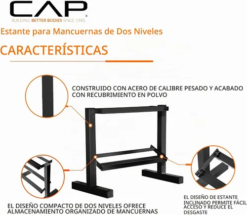 Vista 3 de Estante Cap Barbell para mancuernas, de dos niveles