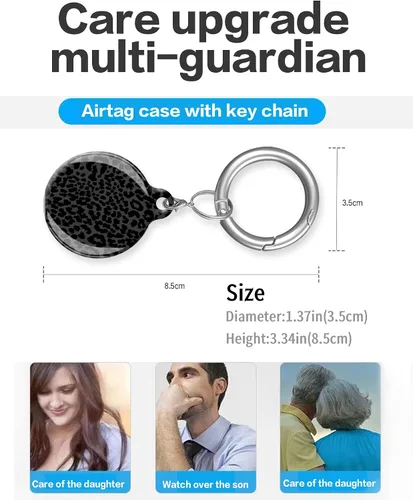 Vista 2 de ANDRIU Funda compatible con Air Tag, funda protectora con soporte para llavero de bucle, resistente a los arañazos para cartera, equipaje, perro
