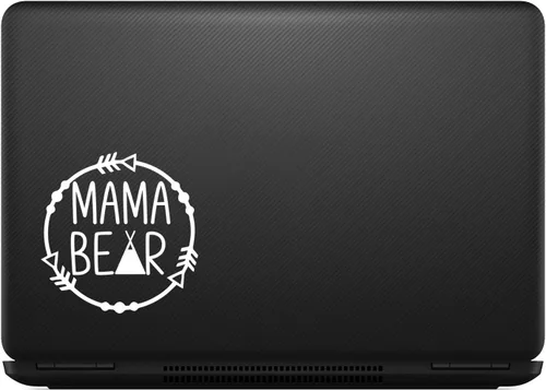 Vista 4 de Mama Bear - Calcomanía para portátil de 5.5 pulgadas (Blanco)