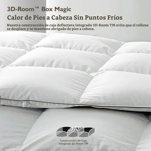 Vista 5 de Edredón de plumas de lujo de hotel tamaño Twin, relleno de edredón de calor medio para todas las estaciones, funda de mezcla de algodón egipcio