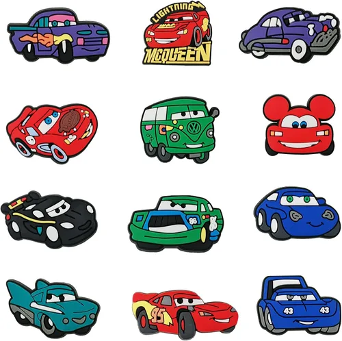 Vista 3 de Aimeryup 25pcs Cute Cartoon Charms for Boys Girls,Dog Car Shoe Charms for Kids Teens Adults,PVC Shoe Decoration Charms for Gift Birthday Party