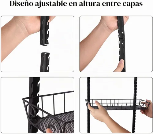 Vista 7 de SWOMMOLY Organizador Estante de Especias de Pared Ajustable, 12 Niveles de Doble Uso (Multiuso) Estante Colgante de Especias para Almacenamiento