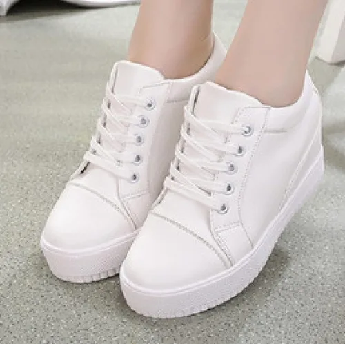 Vista 7 de Zapatos de tacón alto para mujer suela suave color sólido elevador plataforma de plataforma para estudiantes