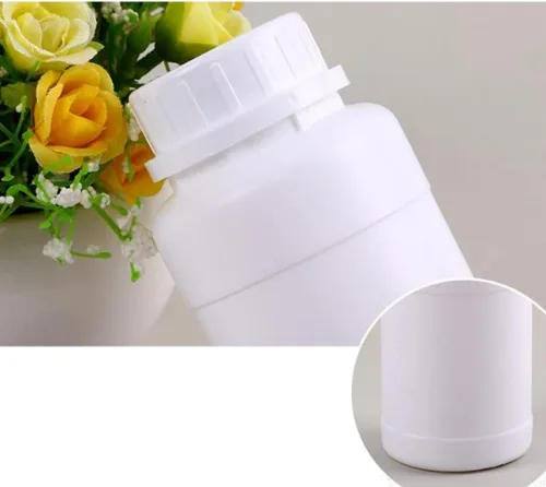 Vista 5 de Othmro 2 botellas cilíndricas de reactivo químico de laboratorio de plástico de 67.6 fl oz/67.64 onzas, botella de reactivo de laboratorio de boca