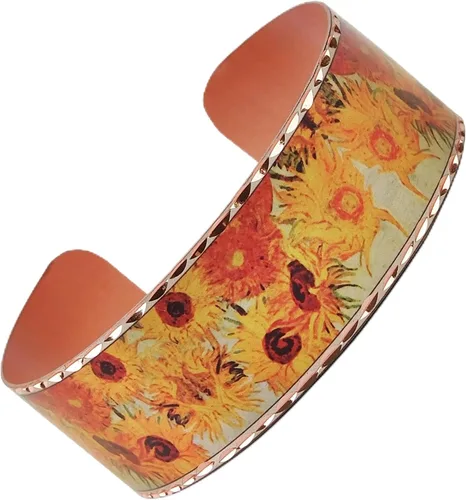 Vista 12 de Moreni Pulsera de cobre para mujer con caja de regalo de madera, regalo de joyería hecha a mano elegante y atemporal inspirado en el arte