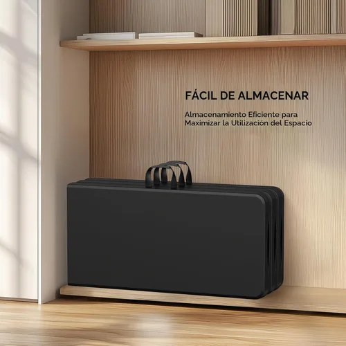 Vista 8 de VINGLI Mesa plegable estrecha de 6 pies, mesa doblada por la mitad, material HDPE de alta calidad y marco de metal resistente, perfecta para bufé