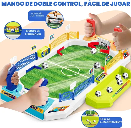 Vista 4 de Mini juego de mesa de fútbol para niños, regalos de fútbol de cumpleaños y Navidad para niños de 3, 4, 5, 6, 7, 8-12 años, juguetes de mesa