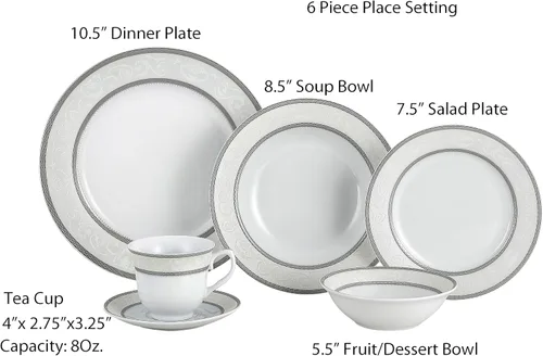 Vista 3 de Lorren Home Trends Sirena - Juego de cena, color plateado
