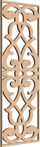 Vista 186 de 9 3/8"W x 24 3/8"H x 1/4"T Bellaire Decorativos Paneles de pared de madera calado, abedul