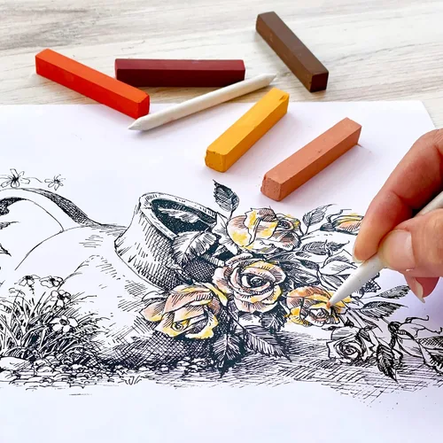 Vista 8 de ArtSkills Kit de bocetos, juegos de arte para adultos con juego de lápices y suministros de arte de carbón, lápices de sombreado para dibujar