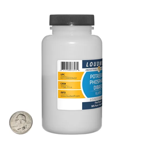 Vista 2 de Fosfato de potasio dibásico / 1 libra / 2 botellas / 98% puro grado alimenticio / polvo fino