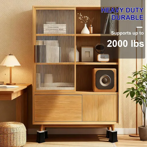 Vista 8 de EleganceX Elevadores de cama resistentes, paquete de 4 – eleva camas, mesa y sofá de hasta 3.5/5/8.5 pulgadas, elevadores antideslizantes