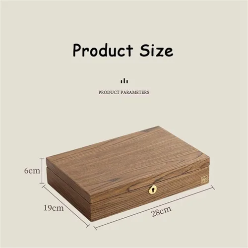Vista 5 de TREXD - Joyero grande de madera multifunción organizador rectangular collar anillo pendiente reloj joyería caja de almacenamiento